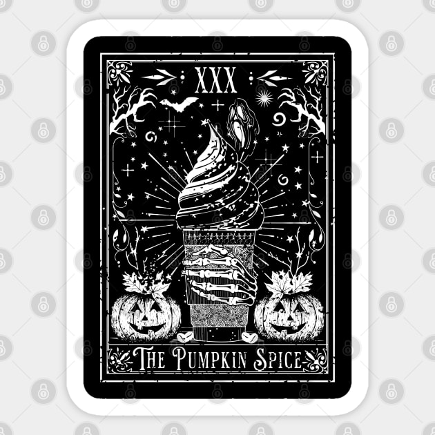 The Pumpkin Spice Tarot Card Sticker by H. R. Sinclair